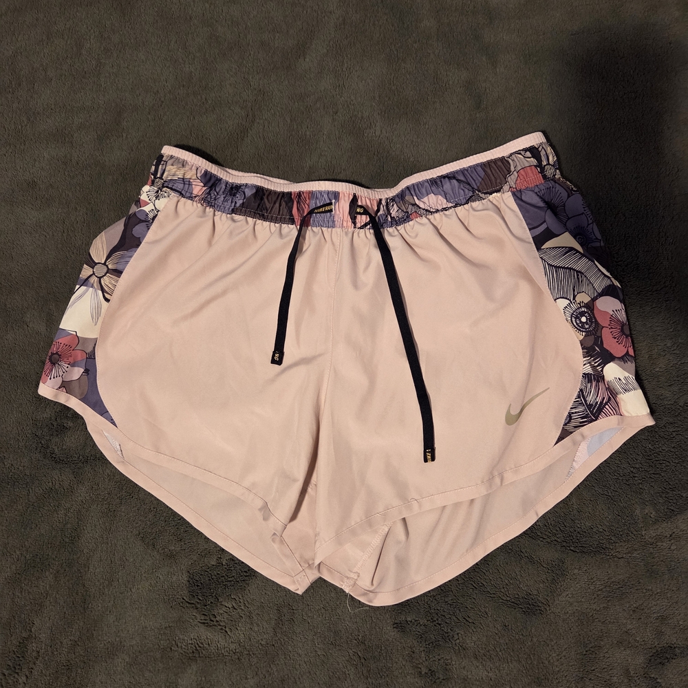 Nike Women's Light Pink Floral Athletic Shorts